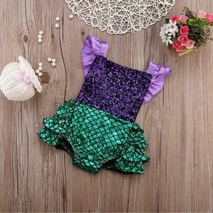 Baby Girl Sequins Mermaid Jumpsuit Romper Jumpsuit